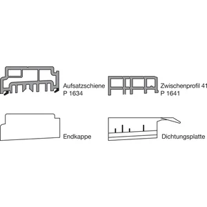GU Thermostep 164 Aufsatzschienen-Set A, L=2500 mm, Schema A/C, Kunststoff braun