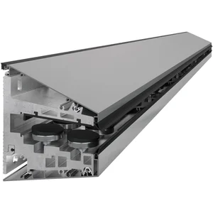Glasvordachsystem SMART GLASS, Glasbreite 1500 mm, Aluminium Edelstahl-Effekt