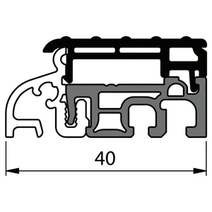 Balkontürschwelle EIFEL TB-40, 6000 mm, silber eloxiert/grau