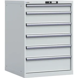 LISTA Schubladenschrank 36x36E 717x725x1000mm KEY Lock RAL 7035 6 Laden 75kg