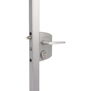 Gittertorschloss-Set LAKQ4040 U2L, PZW, für Vierkantrohr, Aluminium RAL 9005