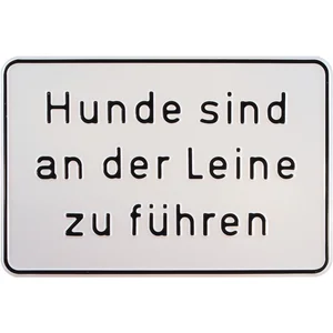 Hinweisschild Hunde sind an der Leine zu führen 300 x 200 mm