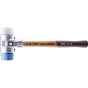 HALDER Schonhammer Alu Kopf ø 40 mm TPE-Soft/Superplastik Hickory Stiel