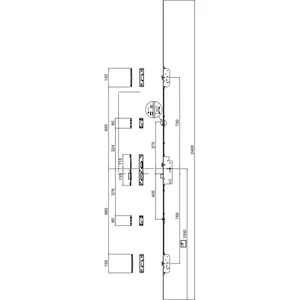 MACO MFV-Schloss Z-TF PT MF-i.S, DM 55,Stulp 2400 x 16 x 3 mm eckig,silberfärbig