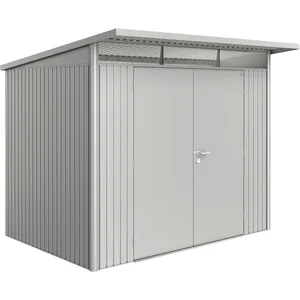 BIOHORT Gerätehaus AvantGarde A5 silber-metallic Doppeltür