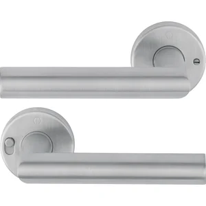 HOPPE Drückerpaar AMSTERDAM MiniLock rechts, Türstärke 37-47 mm, Edelstahl matt