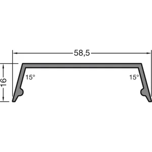 GUTMANN Abdeckprofil-Riegel P2016/13-55, L=6000 mm, Aluminium blank