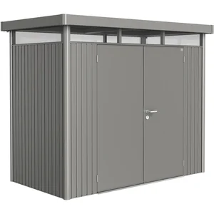 BIOHORT Gerätehaus HighLine H1 quarzgrau-metallic Doppeltür