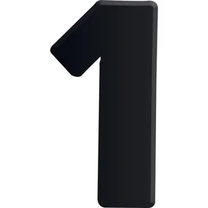 Ziffer selbstklebend, Type 1, Höhe 30 mm, Aluminium schwarz eloxiert