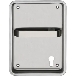 Turnhallenmuschel, 170 x 240 mm, links, PZ 72 mm, VK 9 mm, Edelstahl matt
